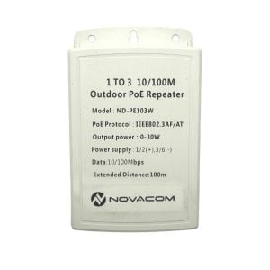 Novacom ND-PE103W 10/100Mbps 1/3 Dış Ortam POE Repeater 100mt 30W
