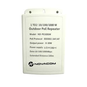 Novacom ND-PE102GW 10/100/1000Mbps 1/2 Dış Ortam POE Repeater 100mt 30W