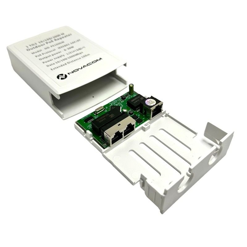 Novacom ND-PE102GW 10/100/1000Mbps 1/2 Dış Ortam POE Repeater 100mt 30W