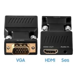 PowerMaster PM-4276 VGA to HDMI Çevirici Audio Girişli