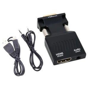 PowerMaster PM-4276 VGA to HDMI Çevirici Audio Girişli