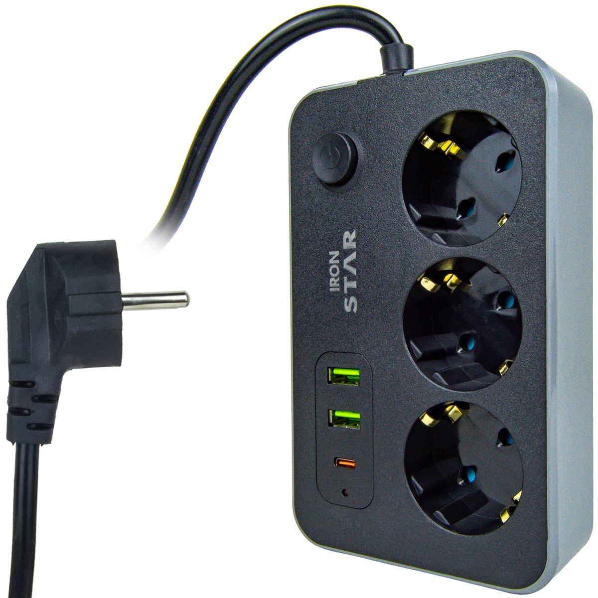 IRONSTAR 2Mt 3xUsb Akım Korumalı 3 Soketli Priz