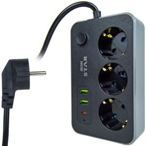 IRONSTAR 2Mt 3xUsb Akım Korumalı 3 Soketli Priz