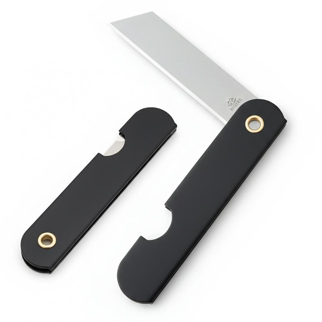 PowerMaster PM-28646 Tekli Katlanır Falçata Maket Bıçağı Küçük Paslanmaz Çelik Siyah