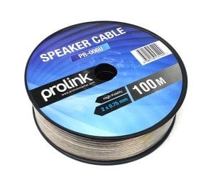Prolink PR-006U 2x0.75mm Hoparlör Kablosu 100Metre Şeffaf