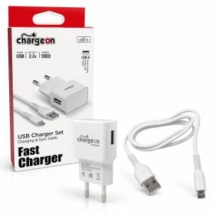 Chargeon ESP-11 Şarj Adaptörü 2.2A + Micro USB Kablo 1Metre