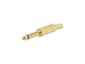 electroon 6.3mm Mono Gold Metal Gitar Jak Erkek