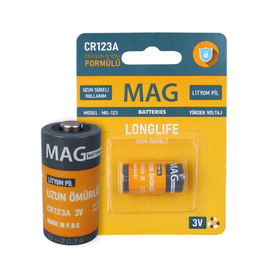 MAG MG-123 CR123A 3 Volt Lityum Pil - 1Adet