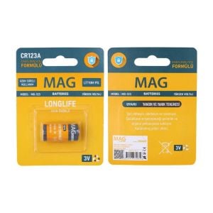 MAG MG-123 CR123A 3 Volt Lityum Pil - 1Adet