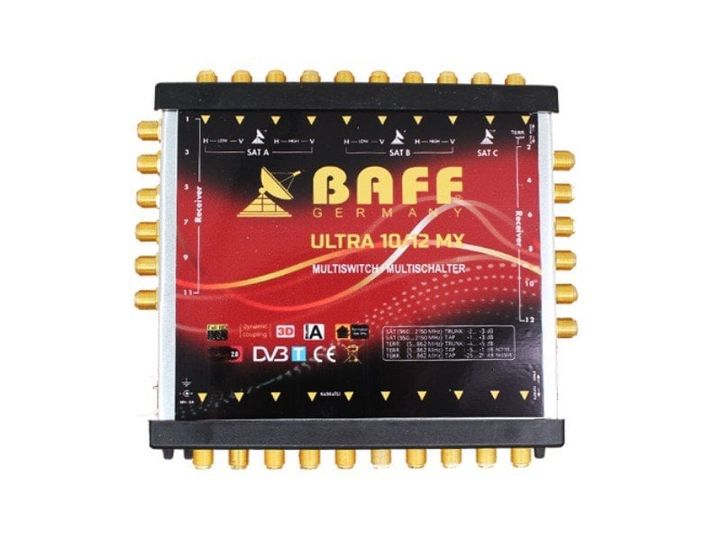 BAFF 10/12 - 3Uydu Girişli 12 Çıkışlı Uydu Santrali MultiSwitch