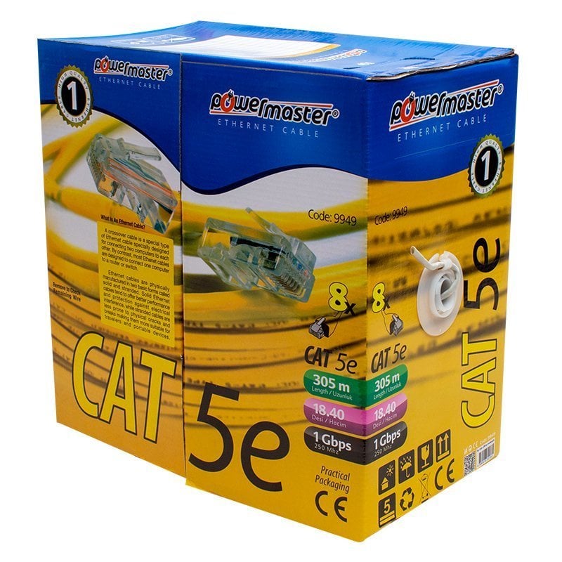 Powermaster 305Metre Gri Cat5 Kablo 25AWG