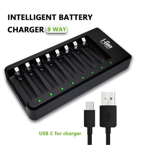 I-Gen G800 8'li AA/AAA Kalem Pil Uyumlu Type-C Giriş Akıllı Hızlı Pil Şarj Cihazı
