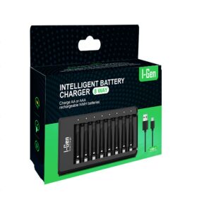 I-Gen G800 8'li AA/AAA Kalem Pil Uyumlu Type-C Giriş Akıllı Hızlı Pil Şarj Cihazı