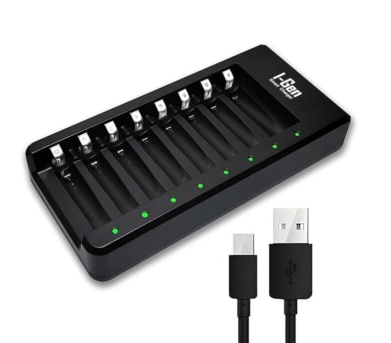 I-Gen G800 8'li AA/AAA Kalem Pil Uyumlu Type-C Giriş Akıllı Hızlı Pil Şarj Cihazı