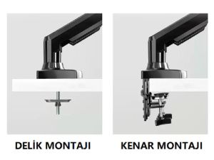 North Bayou Nb F160-FP 17-27'' Hareketli Monitör & Notebook Masa Standı