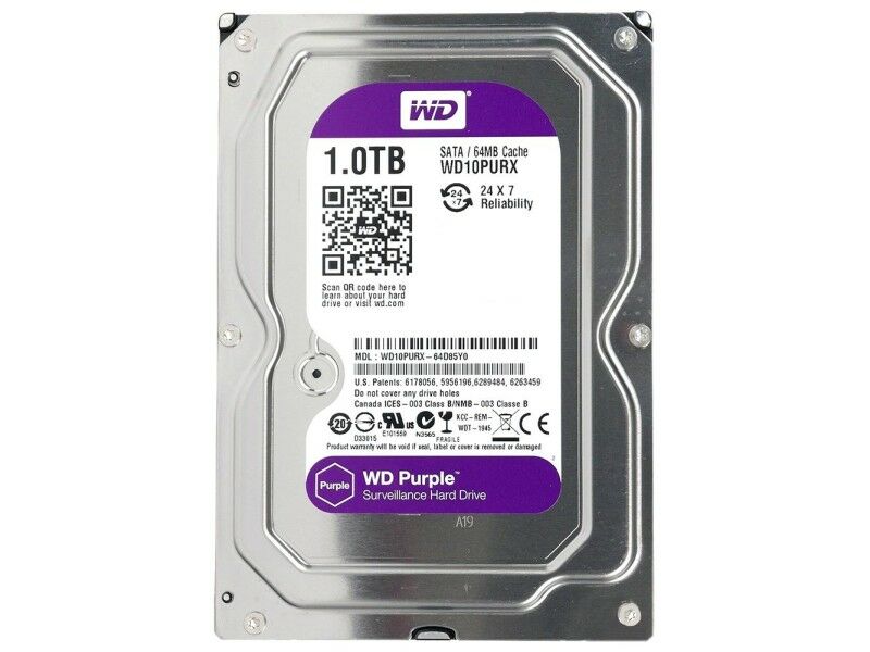 Western Digital 1TB 7200 Rpm Purple 7/24 Harddisk WD10PURX-64D85Y0