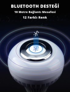 Powermaster Bluetooth Müzik Çalar + Kumandalı Rgb Led Ampul OM-30