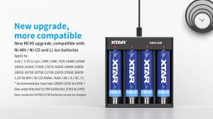 XTAR MC4S Ni-MH / Ni-CD / Li-ion Pil Şarj Cihazı 4lü