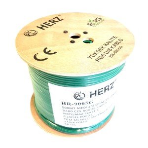 HERZ RG6U6 Uydu Anten Kablosu 500Metre Yeşil