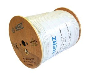 HERZ RG6U6 Uydu Anten Kablosu 80Tel 300Metre Beyaz