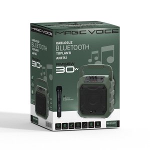 Magicvoice MV-10148AE Kablosuz El Mikrofonlu USB-SD-BT Taşınabilir Seyyar Ses Sistemi