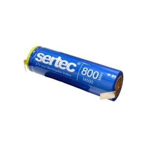 Sertec 14500 3.7Volt 800mAh Li-ion Şarjlı Kalem Pil - Puntolu