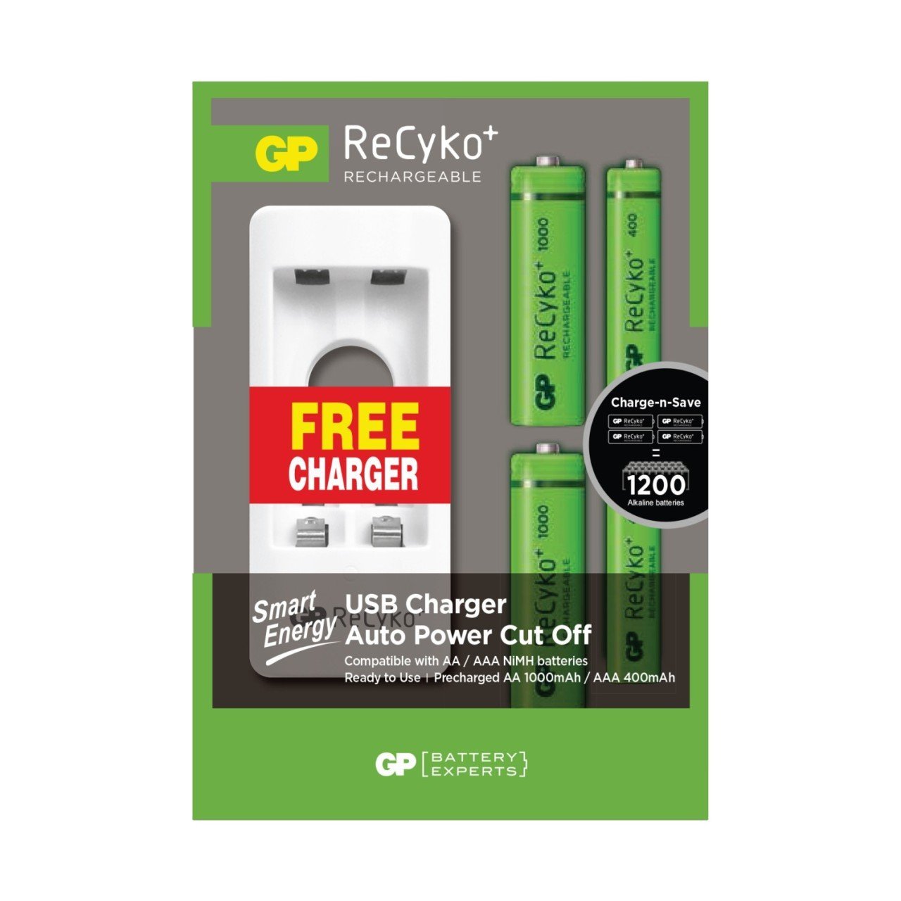 Gp Power U211 Smart 2xAAA Kalem Pil + 2xAA İnce Kalem Pil