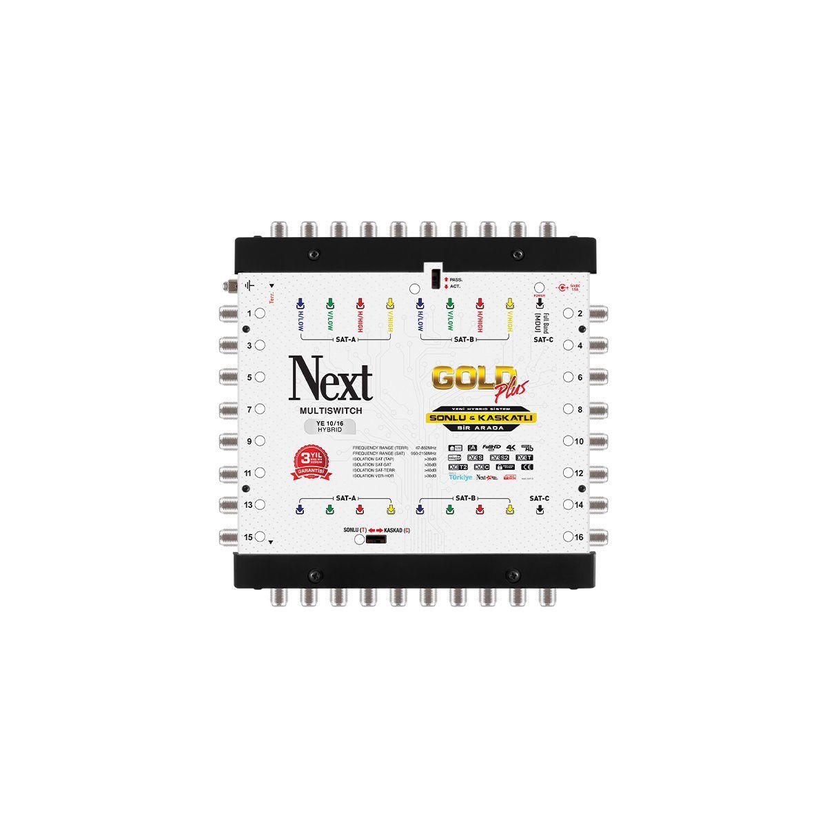Next YE-10/16 HYBRID - 16 Çıkışlı Sonlu Kaskatlı MultiSwitch Santral