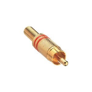 electroon RCA Erkek Tos Jak Fiş Metal - Kırmızı Çizgili