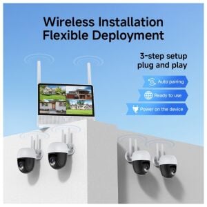 Vstarcam CS613-Y 4 PTZ Kameralı Lcd Ekranlı Sesli Kablosuz Wifi Kamera Seti