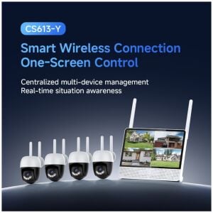 Vstarcam CS613-Y 4 PTZ Kameralı Lcd Ekranlı Sesli Kablosuz Wifi Kamera Seti