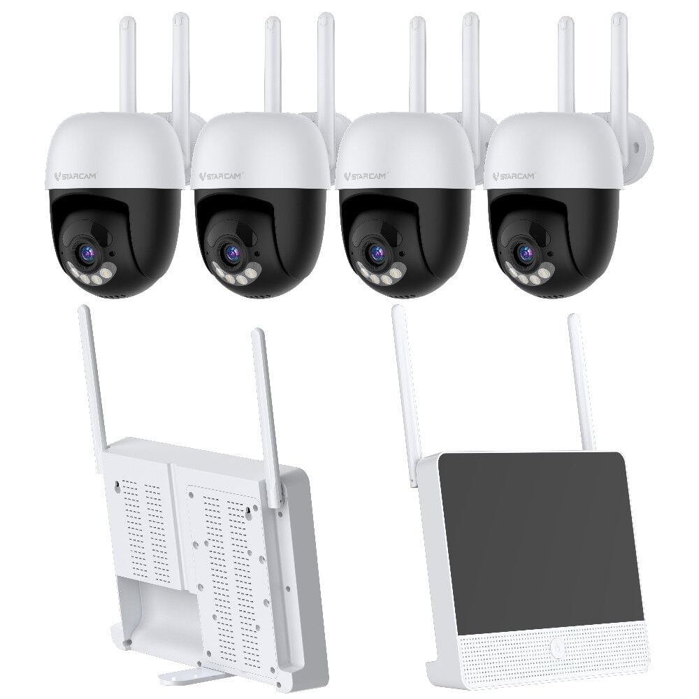 Vstarcam CS613-Y 4 PTZ Kameralı Lcd Ekranlı Sesli Kablosuz Wifi Kamera Seti
