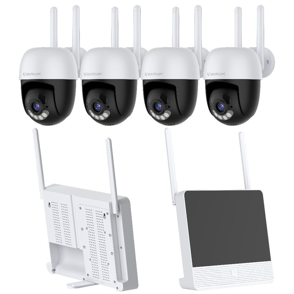 Vstarcam CS613-Y 4 PTZ Kameralı Lcd Ekranlı Sesli Kablosuz Wifi Kamera Seti