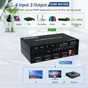NOVACOM NVC-HDMX4 4x2 HDMI Matrix 4K 60hz