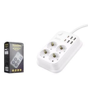 ShowMax SH-4629 2Mt 4xUSB 4lü Termal Akım Korumalı Priz 10A 2500W