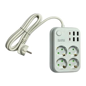 ShowMax SH-4629 2Mt 4xUSB 4lü Termal Akım Korumalı Priz 10A 2500W
