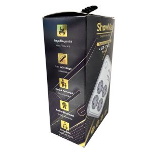 ShowMax SH-4629 2Mt 4xUSB 4lü Termal Akım Korumalı Priz 10A 2500W