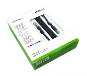 Melkin 3.5mm Stereo Spiral Aux Kablo Siyah 50cm