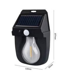Wellhise CL-118 Solar Enerjili Hareket Sensörlü Şarjlı Duvar Tipi Led Aplik
