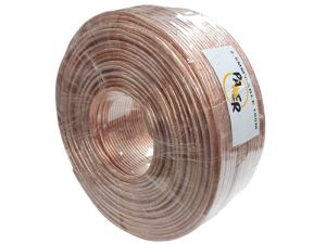 Pawer 2x2.50mm Hoparlör Seslendirme Kablosu CCA 100Metre Şeffaf