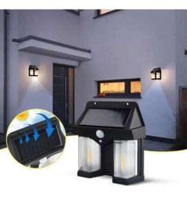 WellHise CL-228 Solar Enerjili Hareket Sensörlü Şarjlı Duvar Tipi Led Aplik