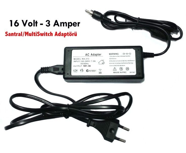 HERZ 16Volt 3Amper Santral-MultiSwitch Adaptörü