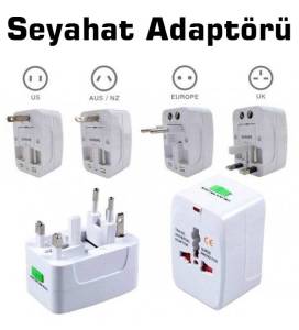 Universal İngiliz-Amerikan Çoklu Priz Adaptörü