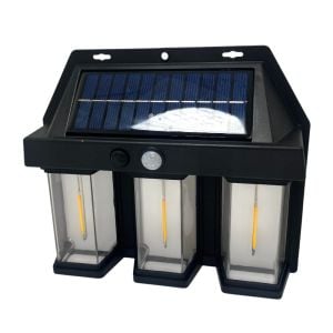 WellHise 618-3 Üçlü Solar Enerjili Hareket Sensörlü Şarjlı Duvar Tipi Led Aplik