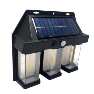 WellHise 618-3 Üçlü Solar Enerjili Hareket Sensörlü Şarjlı Duvar Tipi Led Aplik