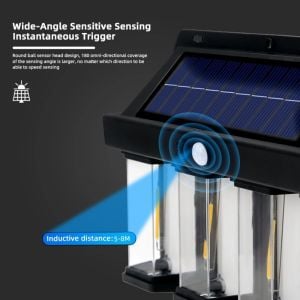 WellHise 618-3 Üçlü Solar Enerjili Hareket Sensörlü Şarjlı Duvar Tipi Led Aplik