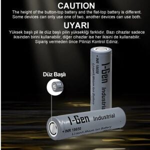 I-Gen Industrial 18650 3.7V 2500Mah 12C Li-Ion Şarjlı Pil Başlıksız -1Adet