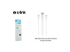 S-link SMG-328 2xMicro USB 1mt Beyaz Şarj Kablosu