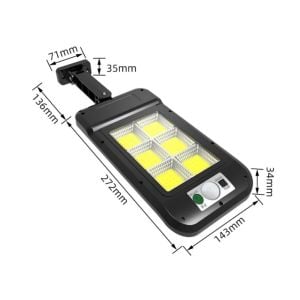 WellHise 1200-2 Solar Kumandalı Çift Pilli Ledli Sokak Bahçe Lambası