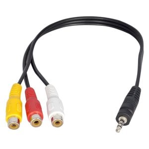electroon 3.5mm 4Boğum Aux-3Rca Dişi 30cm  Kablo